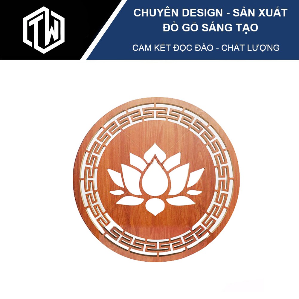 Tấm ốp hậu ban thờ Hoa Sen TiTi Wood bằng gỗ, trang trí , phong thủy cho ban thờ