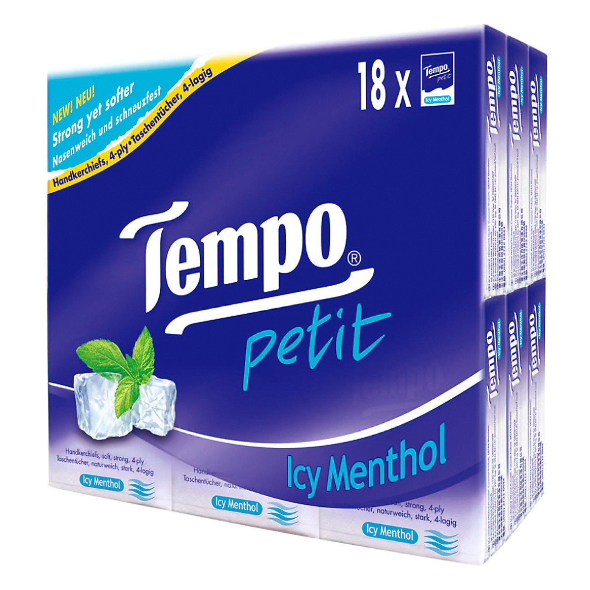 Khăn giấy Tempo Petit Applewood, Icy Menthol, Jasmine, Citrus Blossom 4 lớp (18 bịch/lốc)