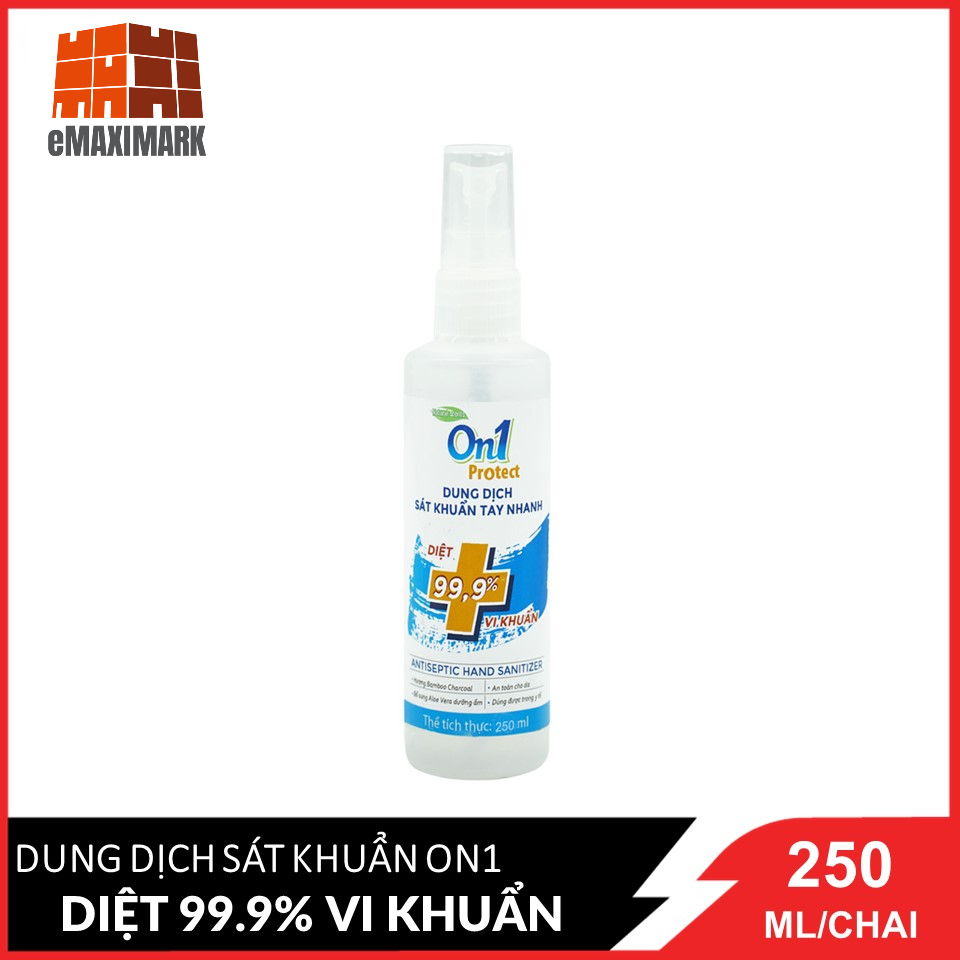 Dung dịch sát khuẩn Nhanh On1 Protect Hương Bamboo Charcoal Chai 250ml