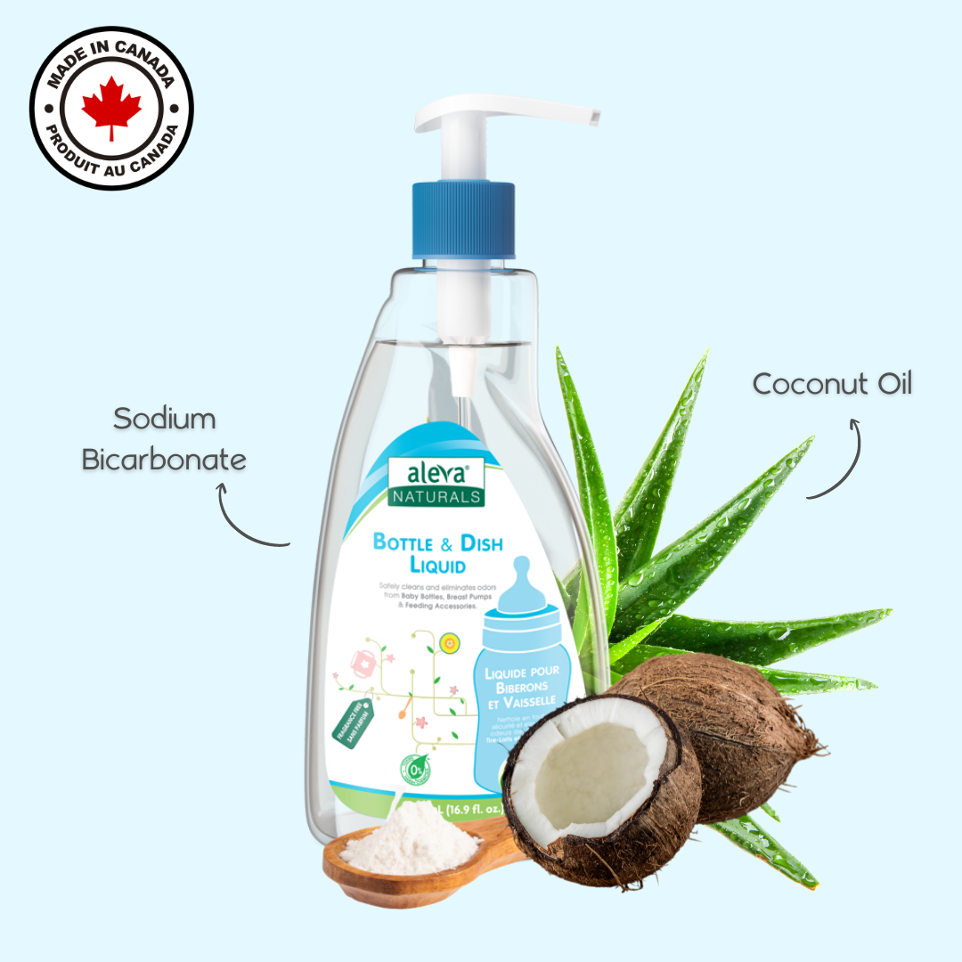 Aleva Naturals Nước Rửa Bình Sữa, Dụng Cụ cho bé không mùi 500ml