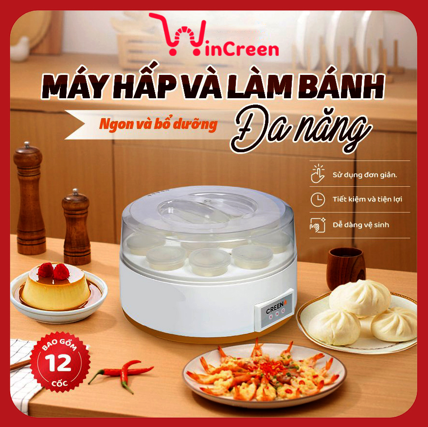 Máy hấp và làm bánh đa năng chính hãng CREEN, làm sữa chua, làm caramen, hấp thực phẩm