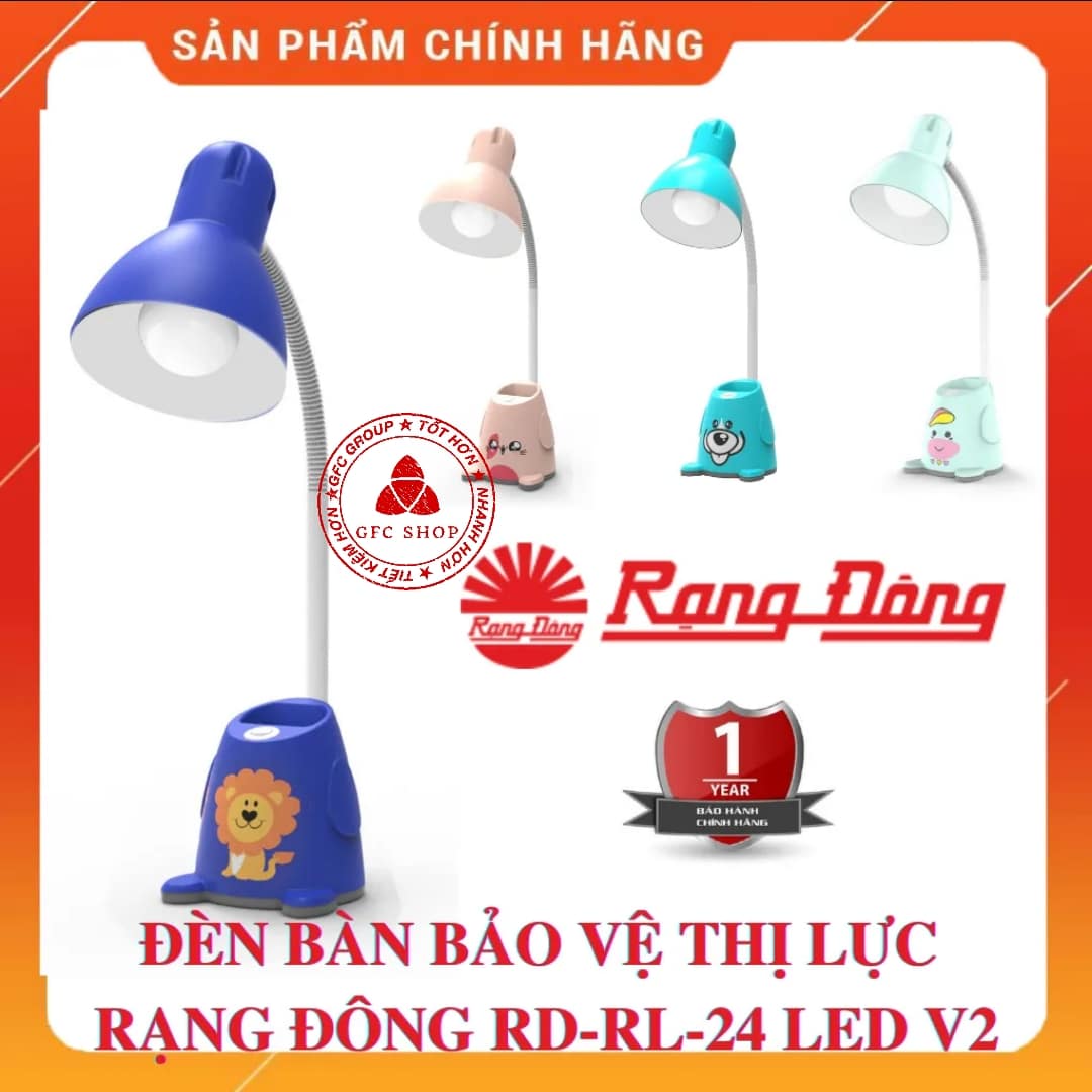 Đèn bàn bảo vệ thị lực Rạng Đông RD-RL-24 LED V2 5W - Ánh sáng vàng / trắng