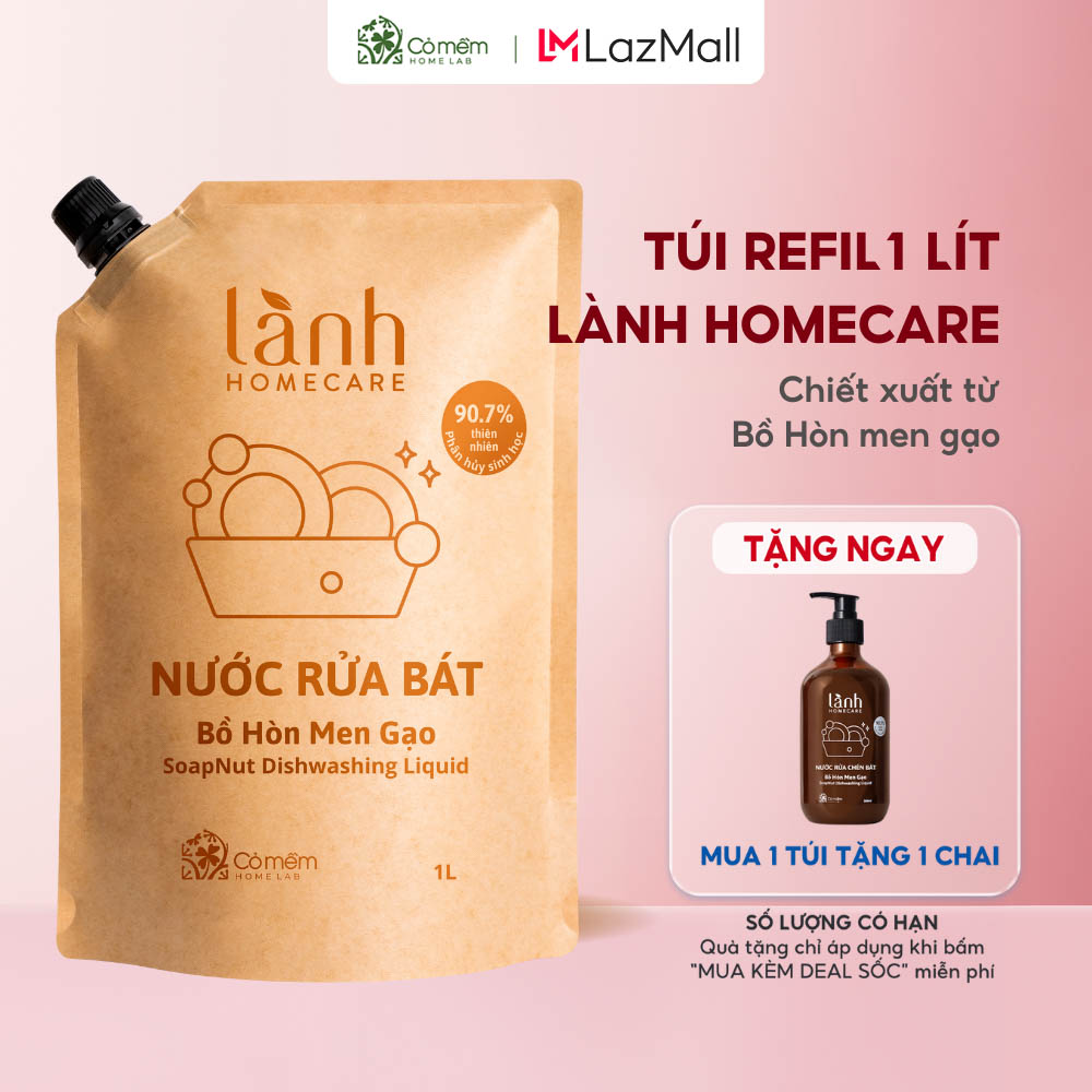 Túi nước lau nhà lau bếp rửa tay rửa bát lành homecare chăm sóc nhà cửa cỏ mềm 1 lít