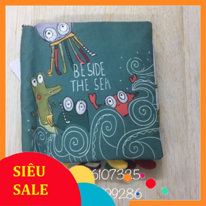 Sách vải kích thích thị giác "Bên cạnh bờ bi"  cho các bé sơ sinh từ 0m+ - Loại mới học tập vui chơi