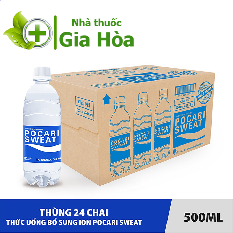 Pocari Sweat - Thức uống bổ sung ion bù nước và điện giải (Thùng 24 chai 500ml)