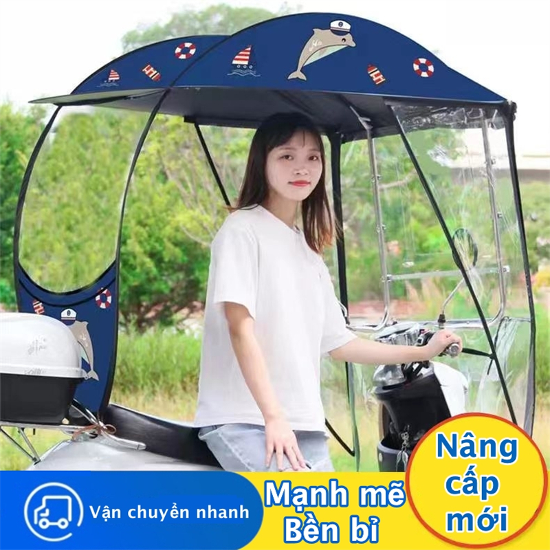 Ô dù che mưa xe máy dù che xe máy Mái che xe máy di động, áo mưa chống mưa nắng thiết kế thời trang,