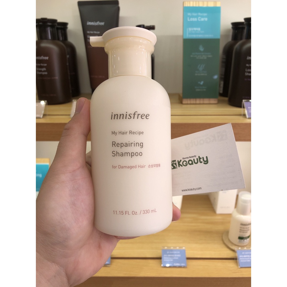Dầu gội giảm tóc gãy rụng, cho tóc dầu, phục hồi tóc hư tổn - INNISFREE My Hair Recipe Shampoo 330ml