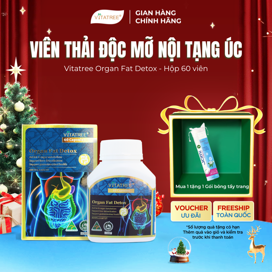  TPBVSK Vitatree Organ Fat Detox 60 viên - Viên Uống Hỗ Trợ Thải Độc Mỡ Nội Tạng 
