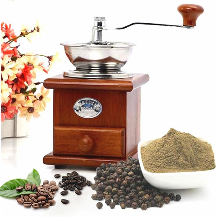 Cối xay tiêu cà phê đa năng cao cấp bằng gỗ xoan đào