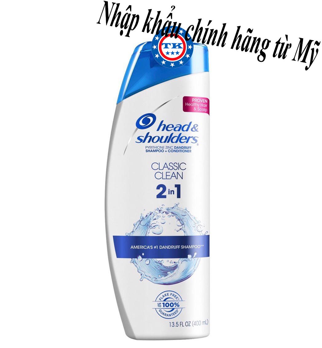 Dầu gội và xả head & shoulders 2in1 classic clean 400 ml - usa