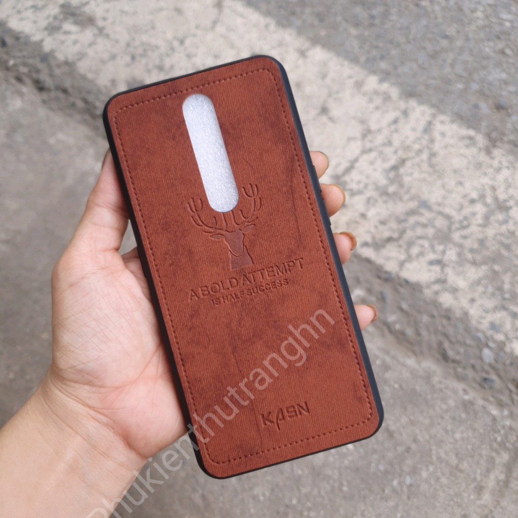 Ốp giả da hươu oppo f11 pro - 3 màu đen/ xám/ nâu
