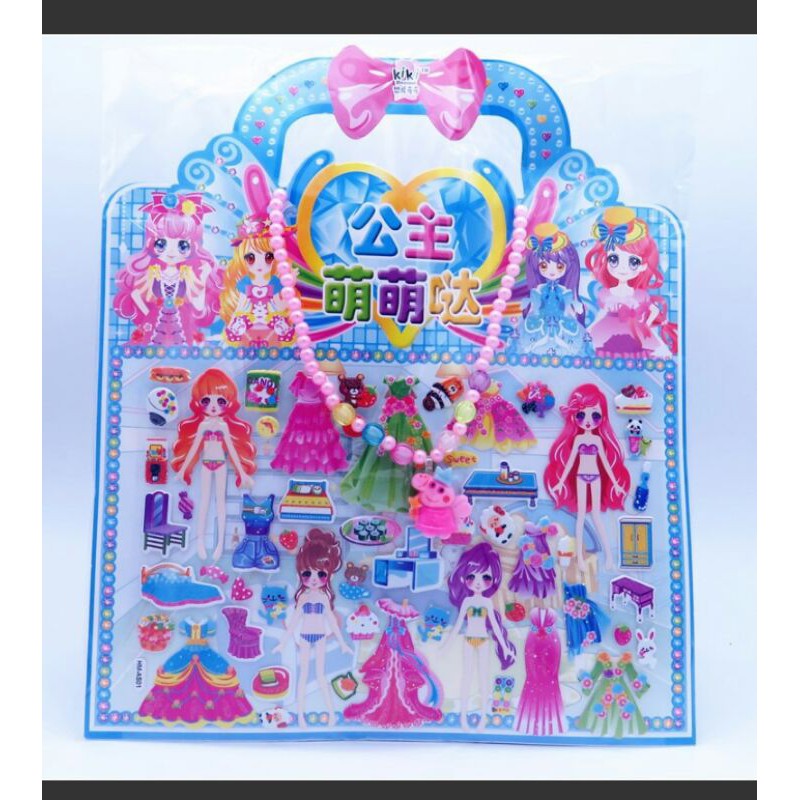 [HCM]Hình Dán Công Chúa kèm Vòng cổ cute cho bé