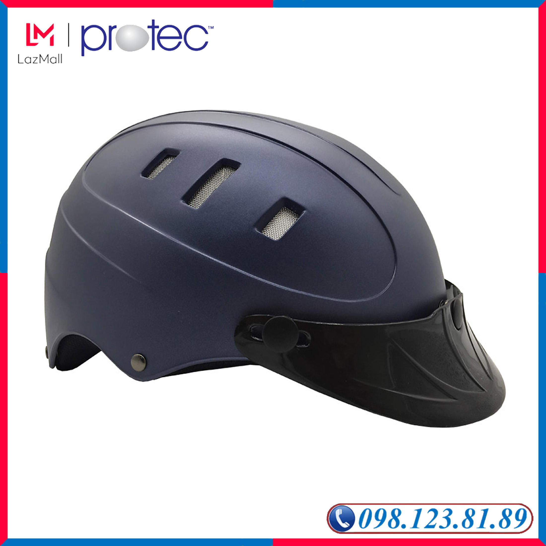 Mũ Bảo Hiểm Nửa Đầu Không Kính Protec Rosa RLW, An Toàn, Thời Trang, Siêu Nhẹ, Siêu Thoáng, Sơn Nhám Thời Thượng - PROTEC HELMET