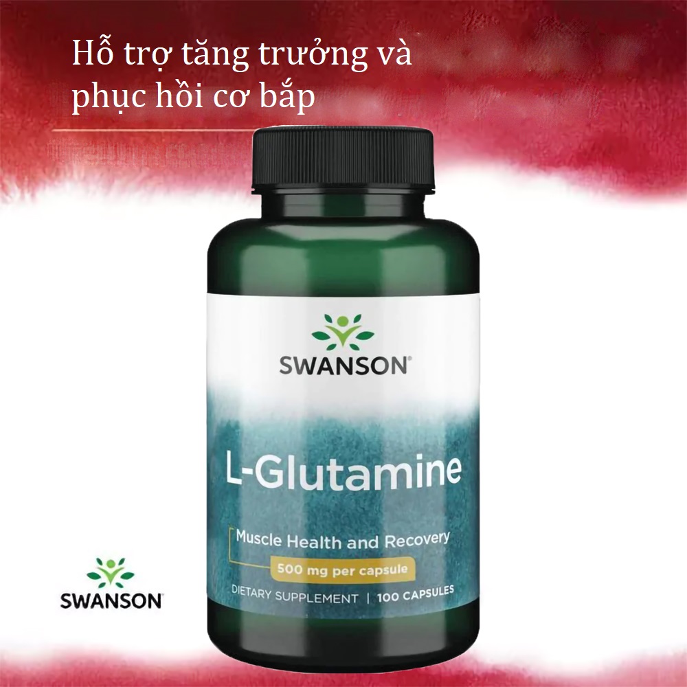 Hỗ trợ phát triển cơ bắp Swanson L-Glutamin 500mg của Mỹ