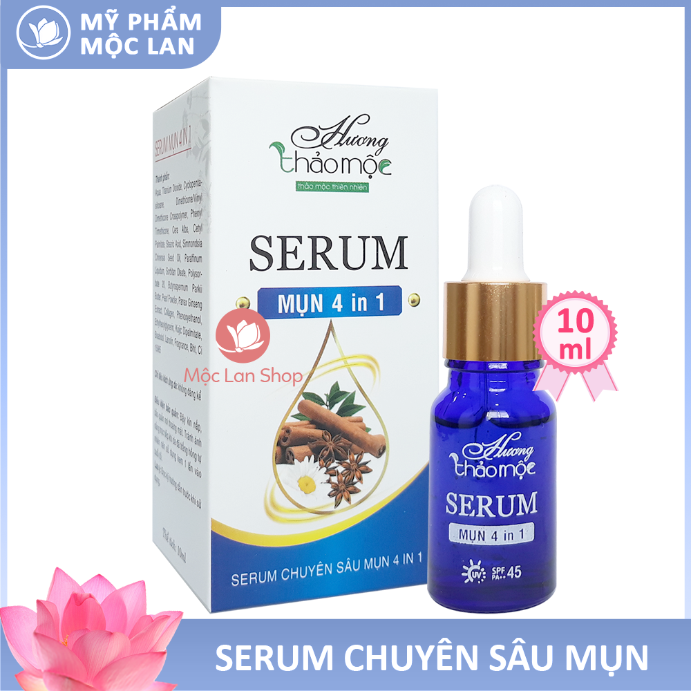 Serum mụn thâm 4 in 1- Serum Hương Thảo Mộc 10ml - Mỹ phẩm Mộc Lan
