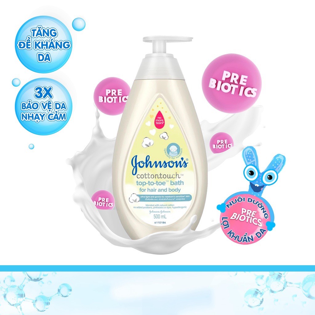 Johnson Baby Cotton touch baby shower gel body wash 200ml - 500ml