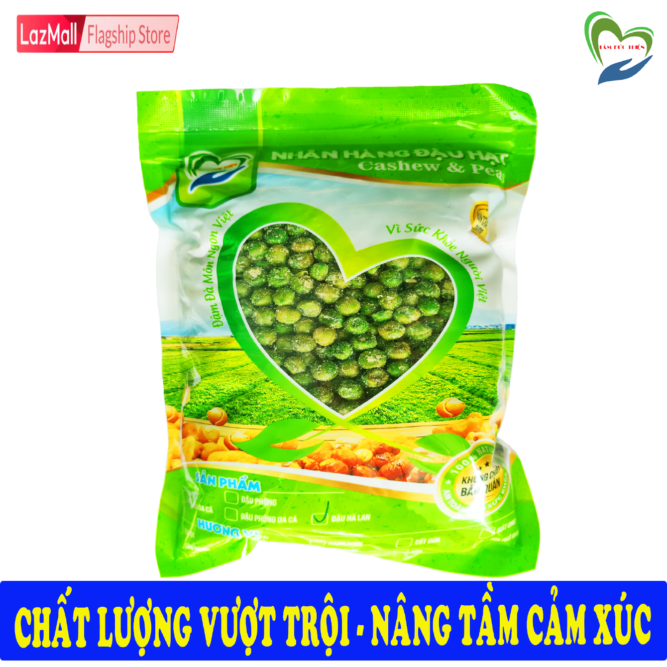Công Nghệ Mới Thơm Ngon Hơn Túi ZIP 500GR Đậu Hà Lan Sấy Phô Mai Tâm Đức Thiện Túi ZIP Nửa KG Thực Phẩm Đóng Gói Đóng Hộp Ăn Liền đồ ăn vặt Thực Phẩm Khô Hà Lan Muối Hà Lan Rang Muối bánh kẹo quà Tết