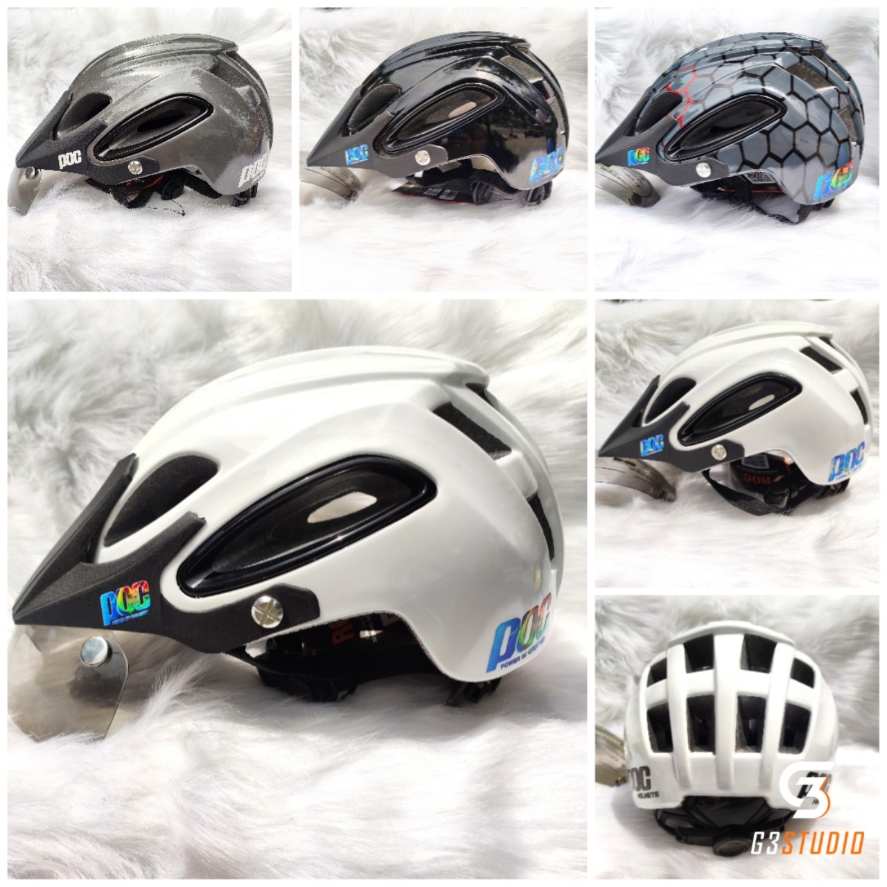  Mũ Bảo Hiểm Xe Đạp Thể Thao ĐÔ Tem POC 07 Full Màu Chính Hãng  BH 12 Tháng Tặng kèm túi POC HELMET 