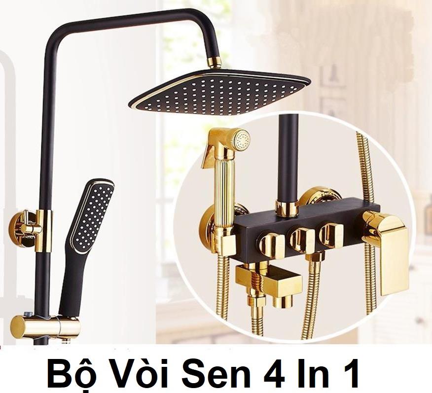 Bộ Vòi Hoa Sen, Voi Hoa Sen Cho Binh Nong Lanh, Cây Tắm Đứng , Bộ Thiết Bị Nhà Tắm 4 in 1 Chất liệu đúc đồng cao cấp, 4 chế độ nước massage độ bền cao; bề mặt sáng bóng; sang trọng; không gỉ; không bong tróc Bảo Hành 1 Đổi 1