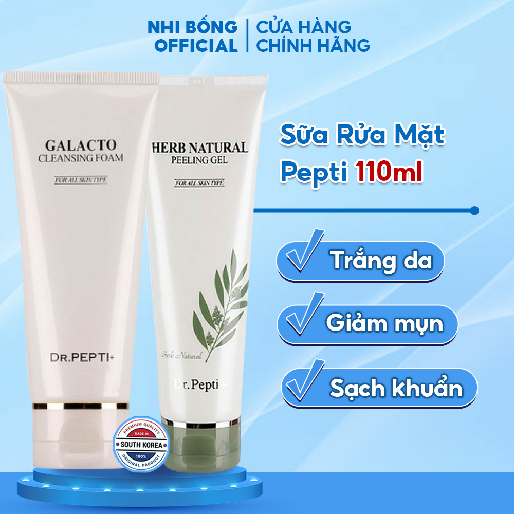 Sữa Rửa Mặt Trắng Da Chống Lão Hóa Dr Peptit Hàn Quốc Galacto Cleansing Foam giúp da trắng sáng mềm mịn 110ml