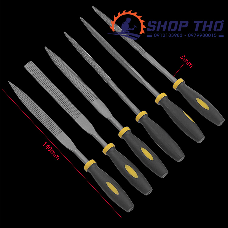 Bộ 6 dũa mài gỗ kích thước tổng dài 14cm