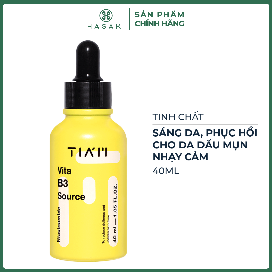 Serum Tia'm Làm Sáng, Phục Hồi Cho Da Dầu Mụn, Nhạy Cảm 40ml Vita B3 Source (10% Niacinamide + 2% Ar