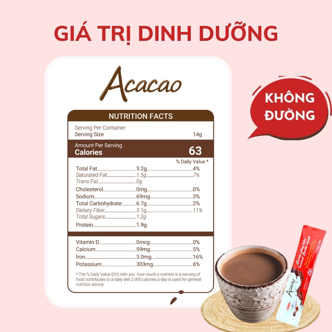 bột cacao uống liền không đường acacao giàu dinh dưỡng 1