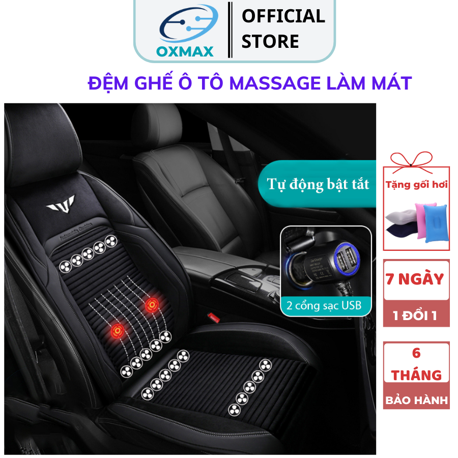 Đệm Ghế Điều Hòa Massage Nệm Ghế Ô TôTự Động Massage Áo Ghế Điều Hòa 20 Quạt Gió Siêu Mạnh Ghế Thông Gió Điều Hòa Cho Ô Tô Tích hợp Massage Thư Giãn