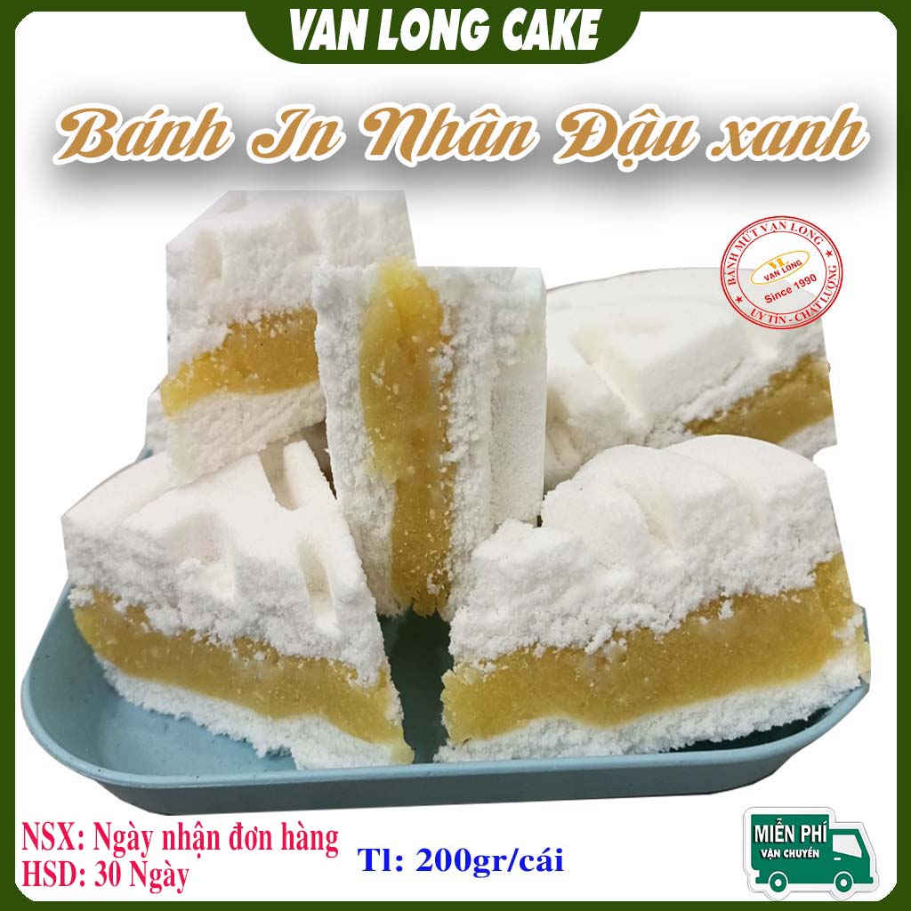 Bánh in trắng nhân đậu xanh ăn vặt 200g