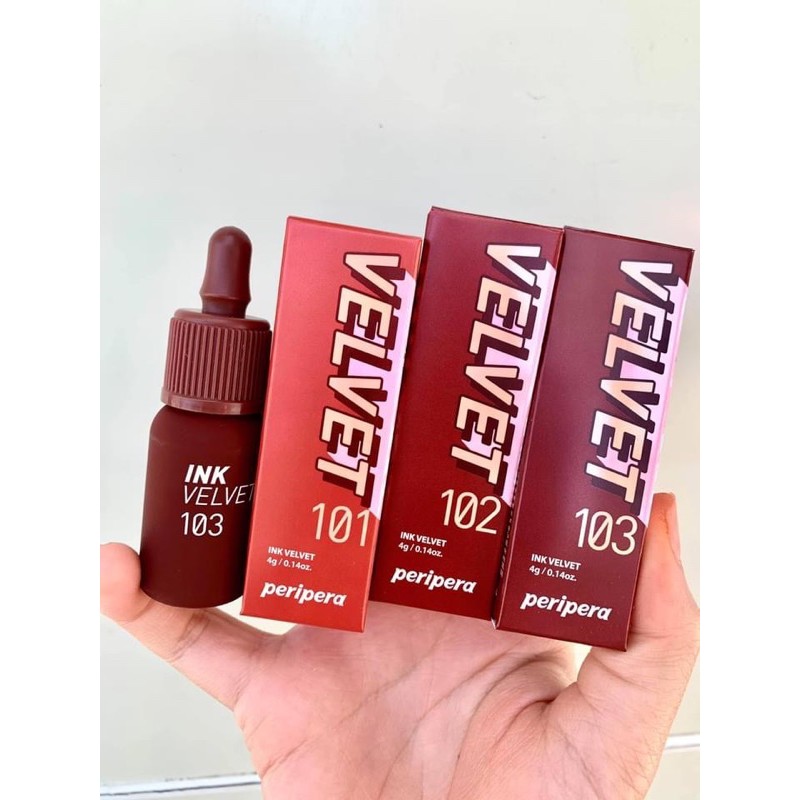 Son kem siêu lì, siêu mịn peripera ink the velvet màu 101 / 102 / 103