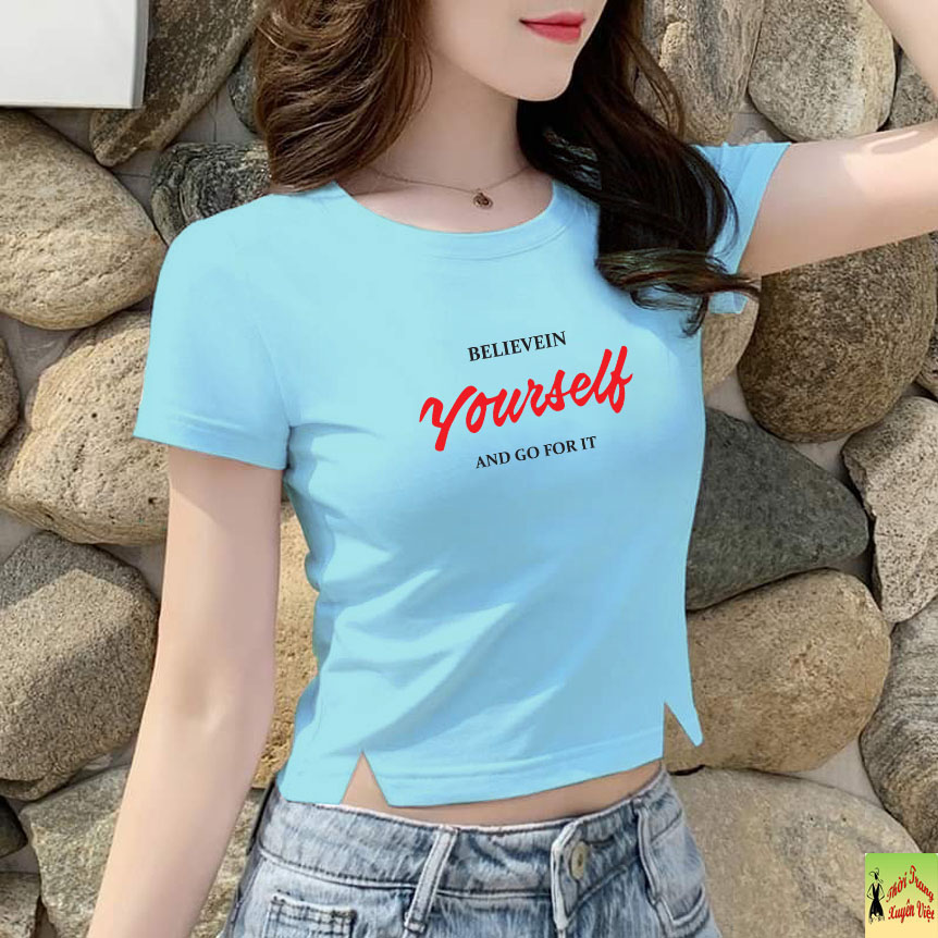 [FREESHIPMAX + QUÀ TẶNG] Mua 2 tặng 1 áo croptop body cổ tròn xẻ tà YOUR SELF chất vải co giản 4 chiều được làm tại xưởng không qua trung gian mẩu thiết kế hiện đại sang chảnh phù hợp mặc nhà mặc dạo phố freesize 47-60kg