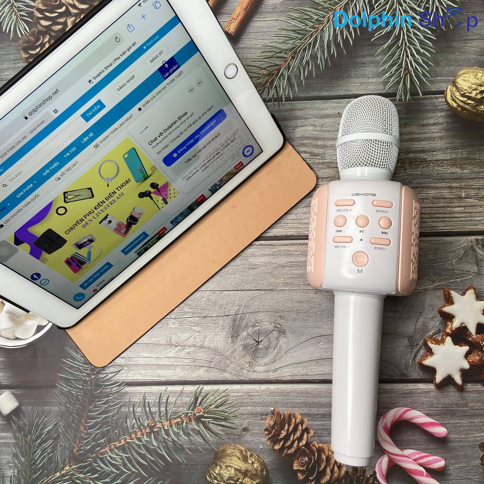 Mic karaoke wk d23 hỗ trợ ghi âm kết nối bluetooth cắm được usb và thẻ nhớ