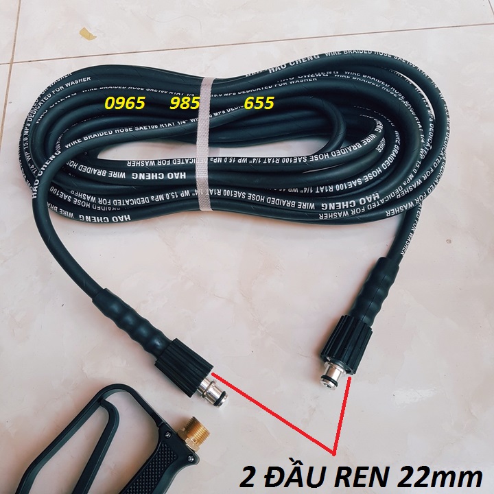 Dây rửa xe lõi thép 10m,15m,20m cho máy bơm xịt rửa áp lực cao