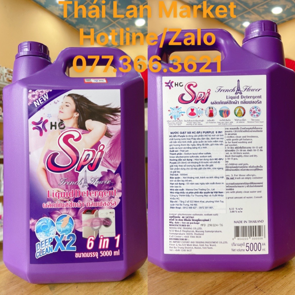 NƯỚC GIẶT XẢ ĐẬM ĐẶC SPJ 06 IN 01 5000ML THÁI LAN - NƯỚC GIẶT SPJ THÁI LAN MARKET