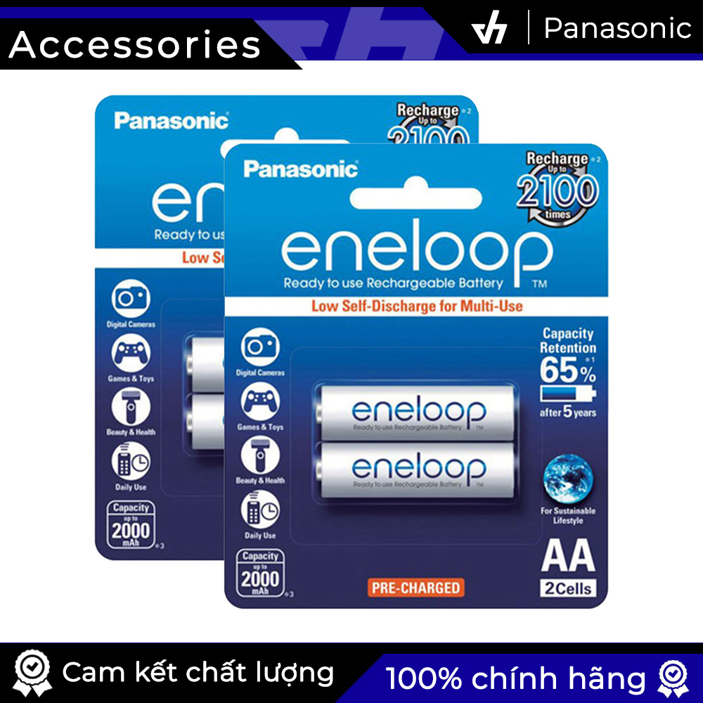 Bộ 4 pin sạc aa panasonic eneloop 2000mah