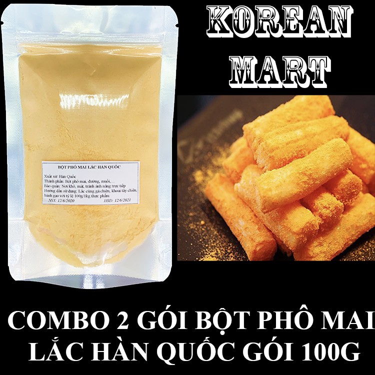 COMBO 2 GÓI BỘT PHÔ MAI LẮC HÀN QUỐC GÓI 100G