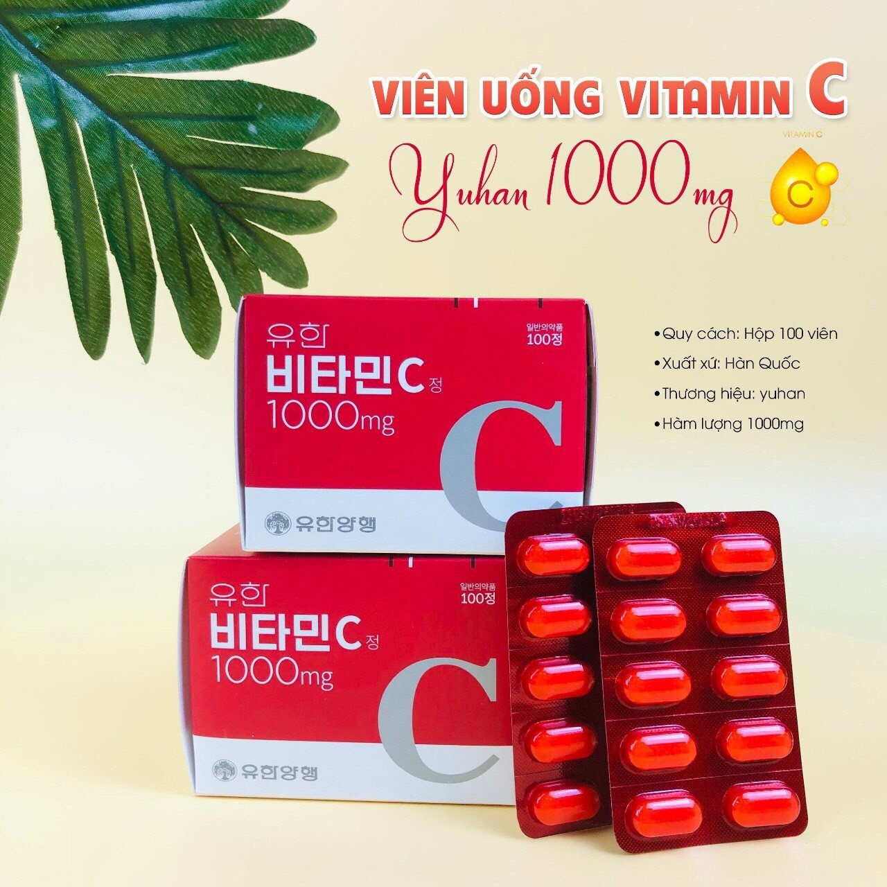 Viên uống Vitamin C Yuhan Hàn Quốc 1000mg - Hộp 100v