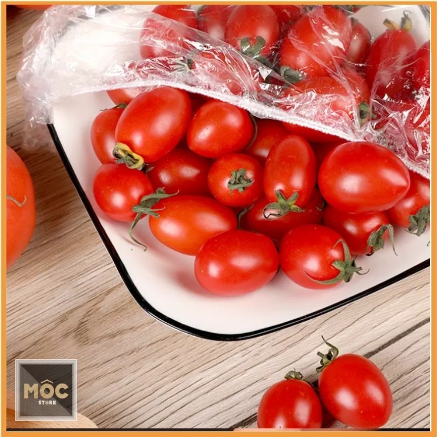 Set 100 túi bọc thực phẩm, tái sử dụng, màng bọc thực phẩm PE combo 100 màng bọc thực phẩm túi gấu an toàn không độc hại bọc đồ ăn bo chun cao cấp giá rẻ, mocstore