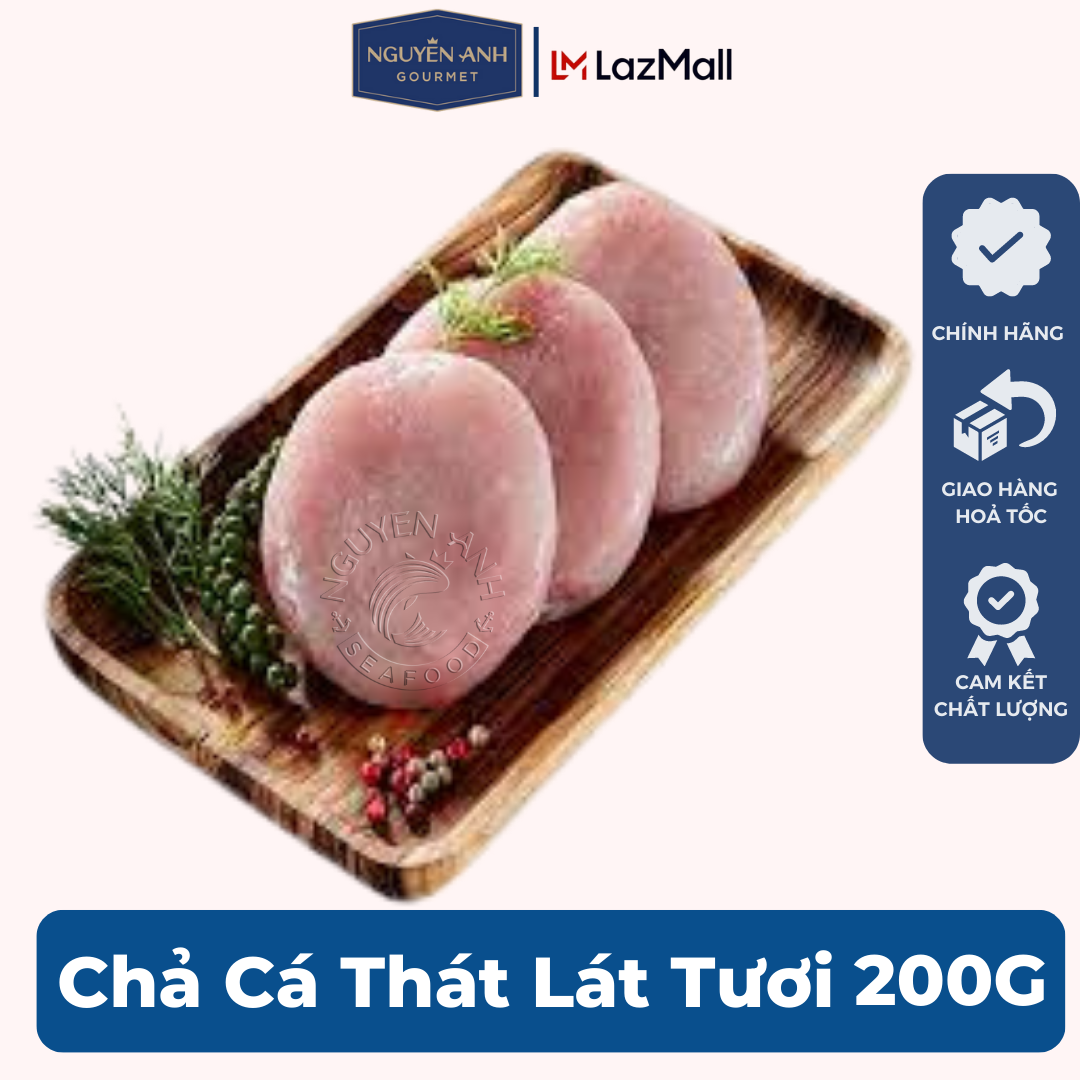 Chả Cá Thát Lát Tươi Nguyên Anh đặc sản Phú Quốc hải sản tươi sống như cá, tôm tươi, mực tươi loại 200gr Hải Sản Nguyên Anh.