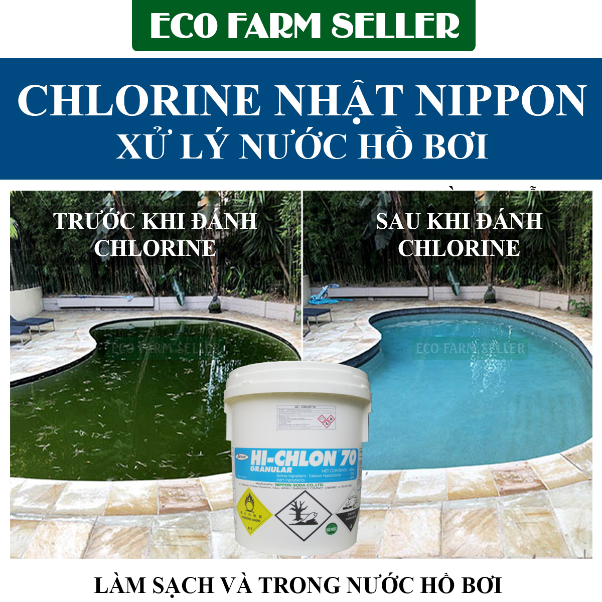 Chlorine - clo nippon nhật bản xử lý nước 1 kg