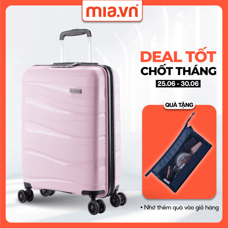 Vali Kéo MIA.vn Du Lịch Pisani LANI size 20/24/28 Nhựa PP Dẻo Hạn Chế Bể Vỡ Khoá TSA Bảo Mật Cao - Bảo Hành Trọn Đời