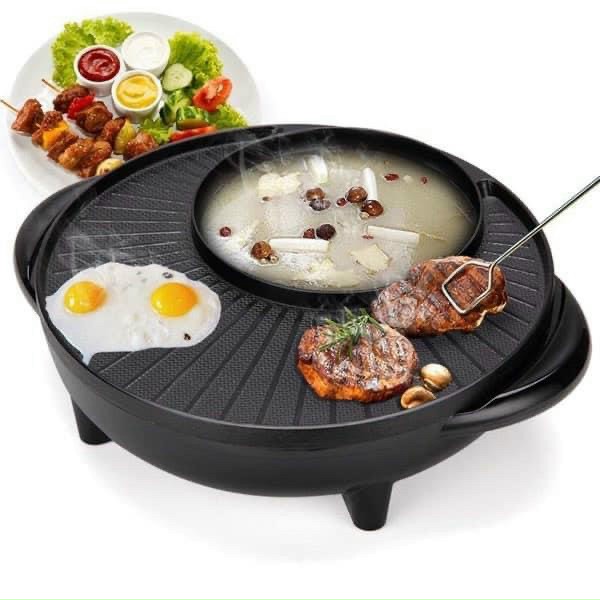 Nồi lẩu nướng điện đa năng hai trong 1 hàn quốc, nồi lẩu osaka nhật bản- bếp lẩu nướng osaka cao cấp