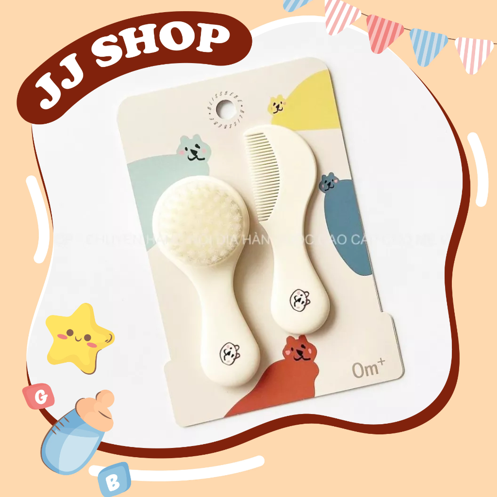 Set lược chải tóc cho bé từ sơ sinh cao cấp blissbebe
