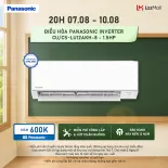 [Sẵn hàng miền Nam] Máy lạnh/ Điều hòa Panasonic Inverter CU/CS-LU12AKH-8 - 1.5HP - Một chiều - Eco AI - Lọc sạch không khí NanoeX - Wifi