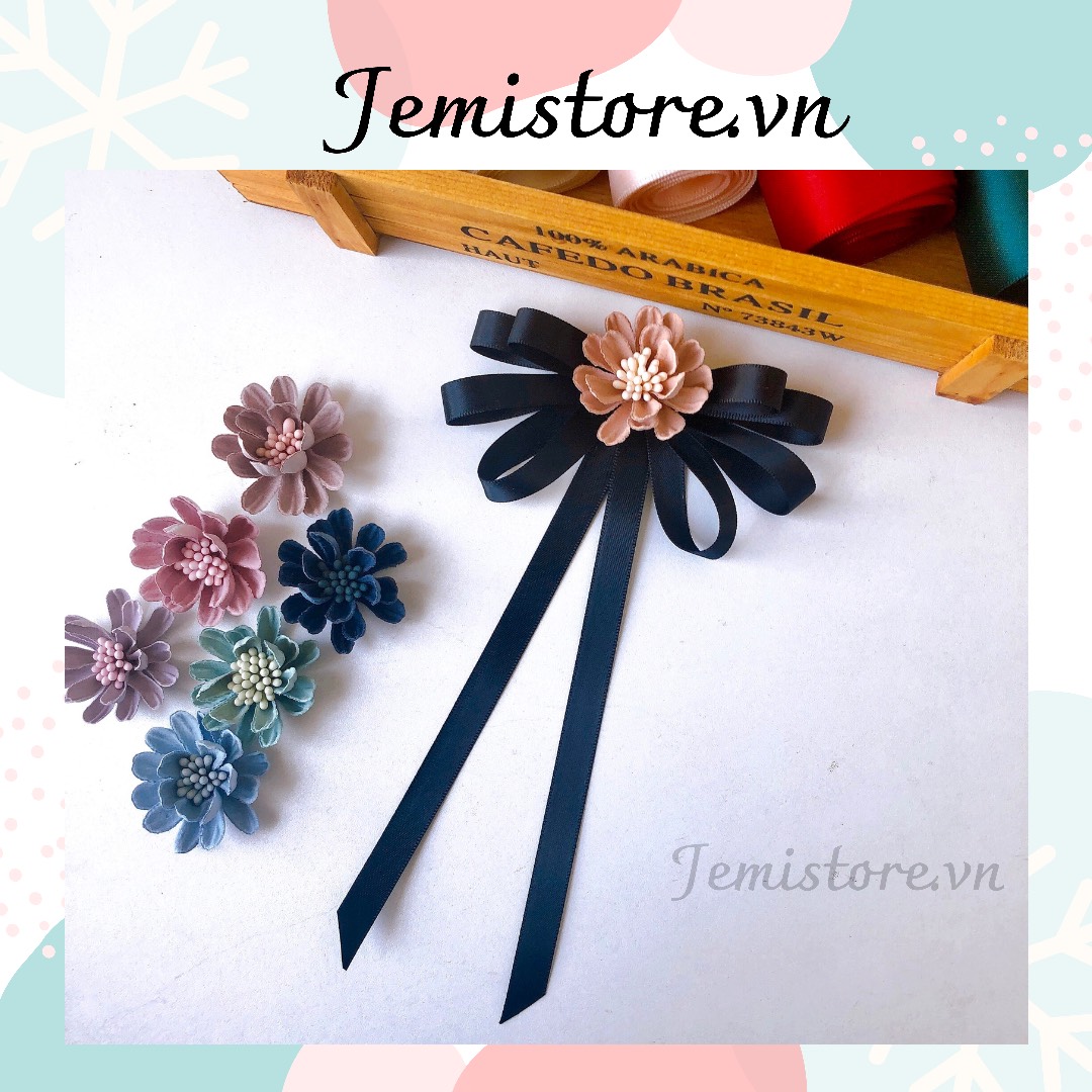 Nơ cài áo - Tag cài cổ áo sơ mi nữ handmade