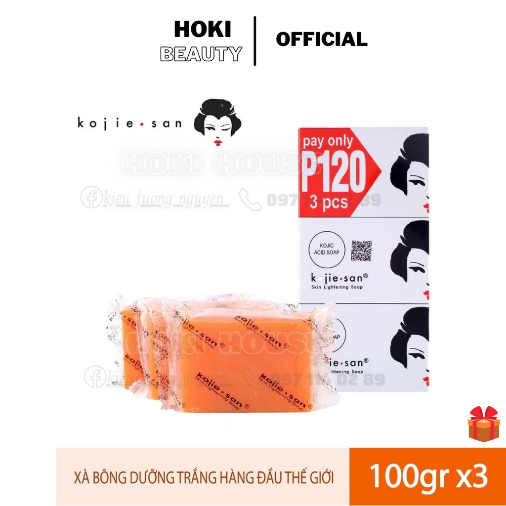 Set 3x100g Soap Xà Bông Tắm Trắng Kojie San Dưỡng Trắng Da [ NHẬP KHẨU CHÍNH HÃNG], Giúp Da Sáng Mịn Tự Nhiên, Hỗ Trợ Ngừa Mụn Lưng, An Toàn Cho Mọi Làn Da