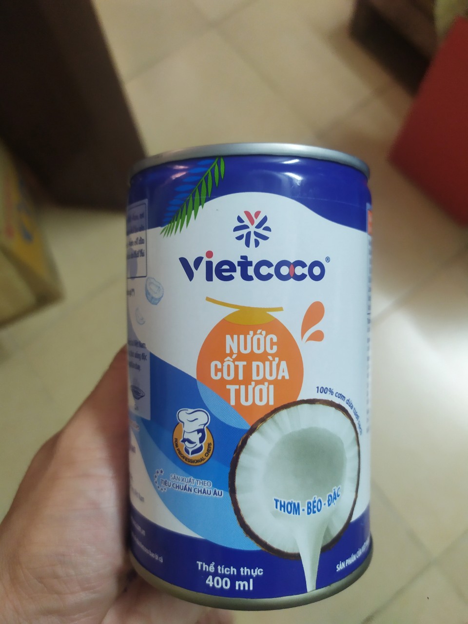 6 Lon Nước Cốt Dừa Tươi Vietcoco lon 400g nguyên chất