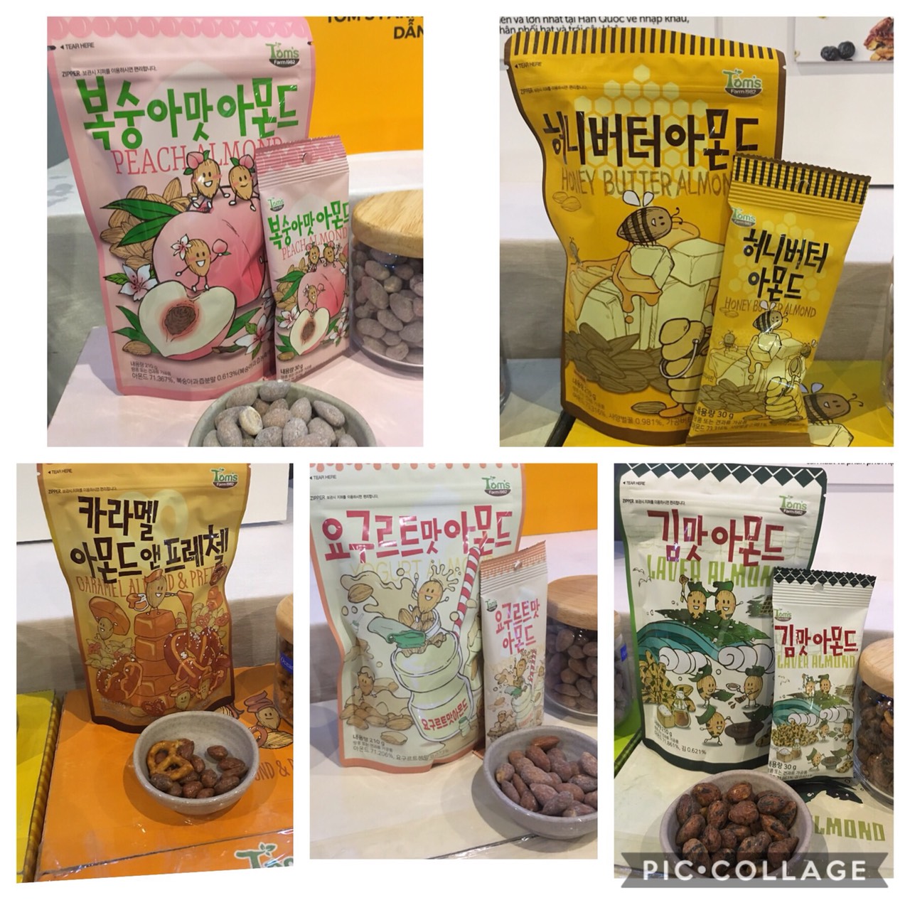 [HCM]Hạnh nhân tẩm các vị Toms Farm Hàn Quốc gói lớn 210g