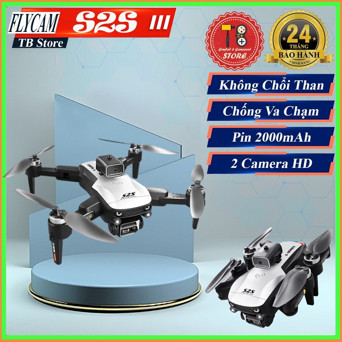 Máy Bay Điều Khiển Từ Xa S2S Động Cơ Không Chổi Than Tích Hợp 2 Camera HD Máy Bay Plycam Quay Phim Chụp Ảnh Trên Không Dung Lượng Pin Trâu