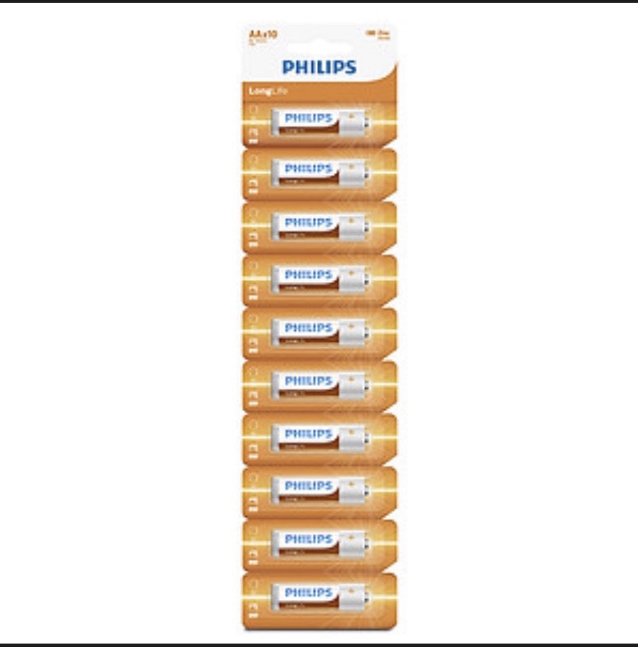 Vỉ 10 viên pin aa philips r6l10s